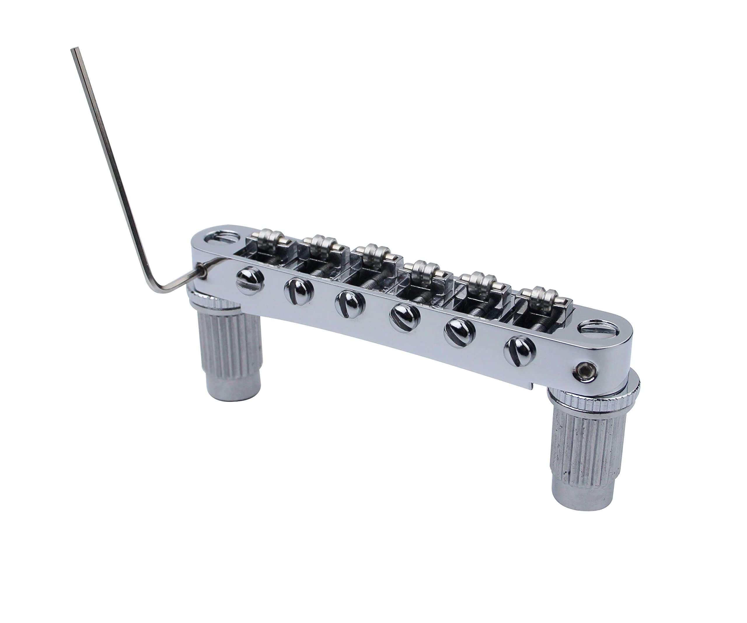 Guyker Guitar Bridge Stop Bar Tailpiece Tremolo TM85 and GM005 Tune-O-Matic Roller Saddle Bridge Combo Replacement Part Compatib